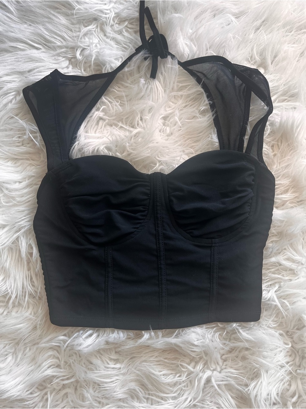 SHEIN Black Bustier Style Camisole crop top